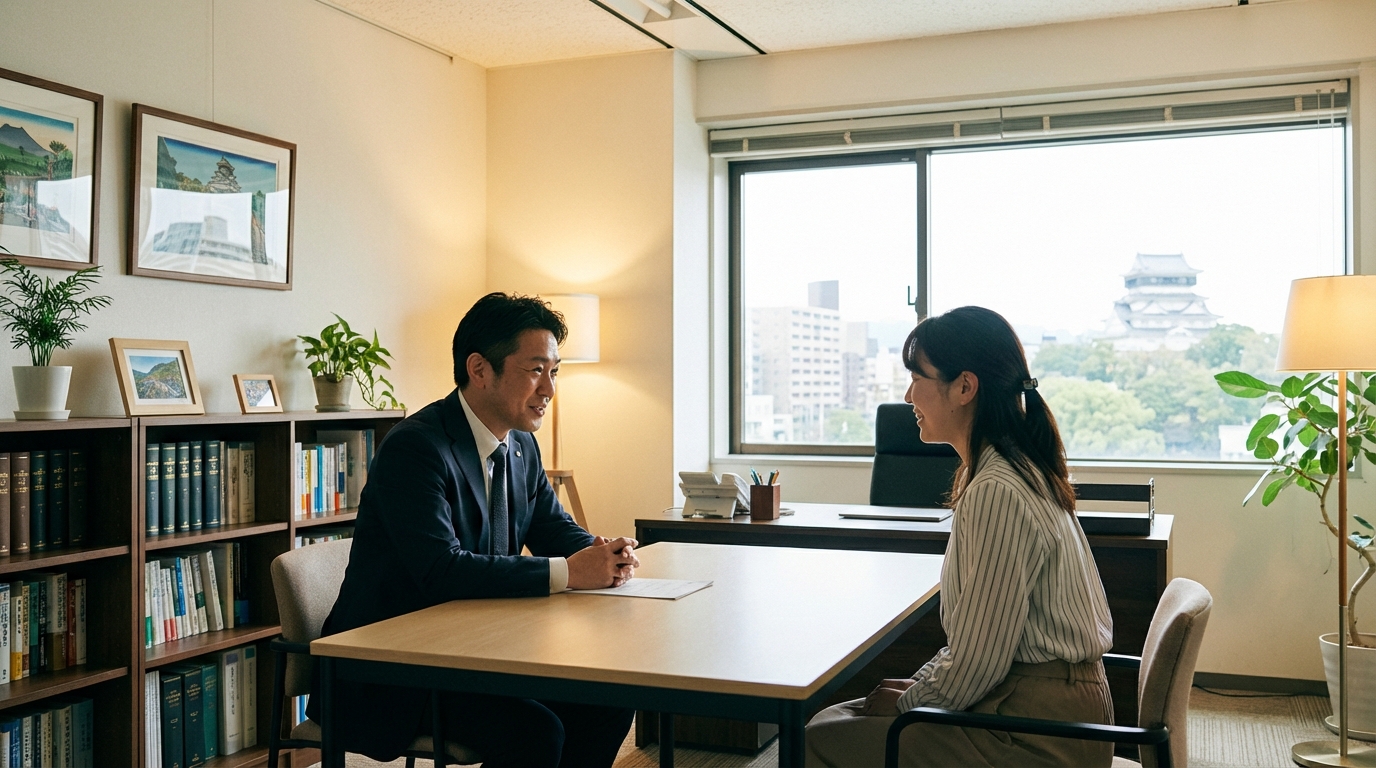 北九州市小倉の弁護士に自己破産の相談をし、安心する相談者